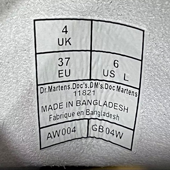 DR. MARTENS 1460 (11821) SMOOTH LEATHER LACE UP BOOTS WHITE SIZE - 6 .US/37 .EU - Picture 12 of 12